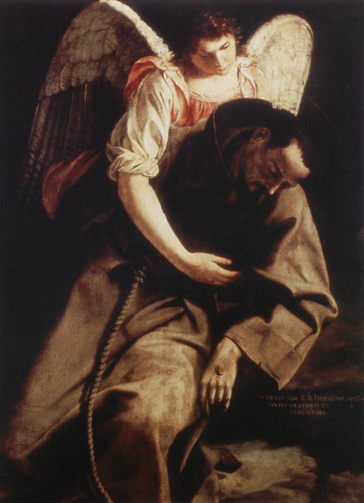 GENTILESCHI, Orazio St Francis and the Angel fdg